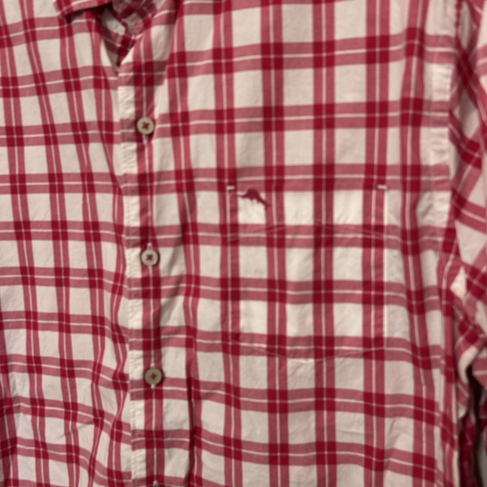 Tommy Bahama Button Up Shirt Mens Medium Pink Check Preppy Casual Long Sleeve - Picture 4 of 7